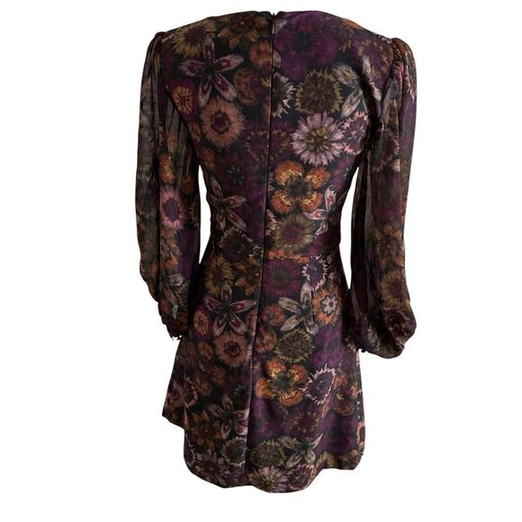 Slate & Willow Dark Florals Mini Dress Size 0 - Picture 8 of 9